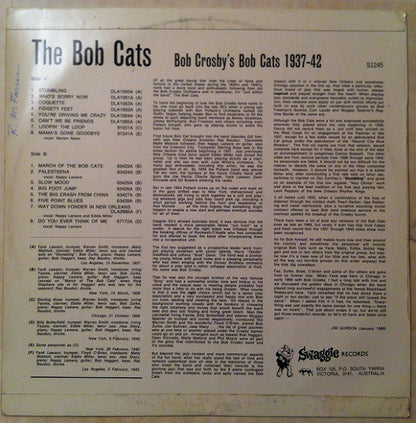 Bob Crosby And The Bob Cats : The Bob Cats - Bob Crosby's Bob Cats 1937-42 (LP, Comp)