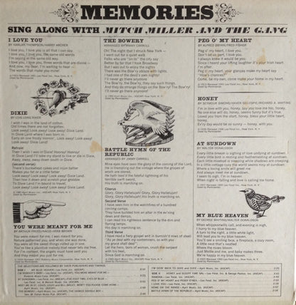 Mitch Miller And The Gang : Memories Sing Along With Mitch (LP, Album, Gat)