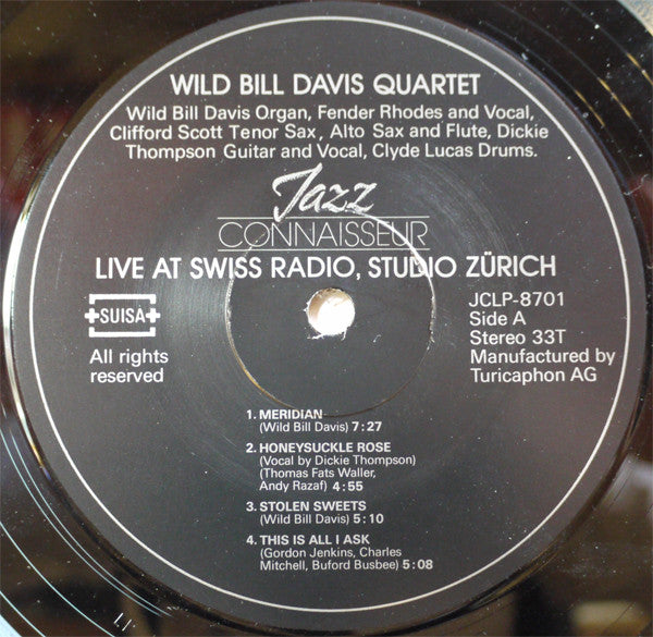 Wild Bill Davis Quartet : Live At Swiss Radio, Studio Zurich (LP, Album)