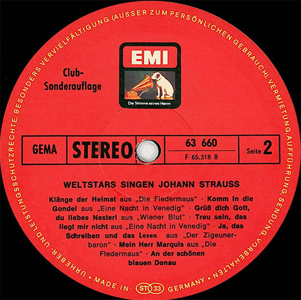 Johann Strauss Jr. : Weltstars Singen Johann Strauss (LP, Comp, Club)