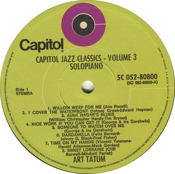 Art Tatum : Solo Piano (LP, Comp)