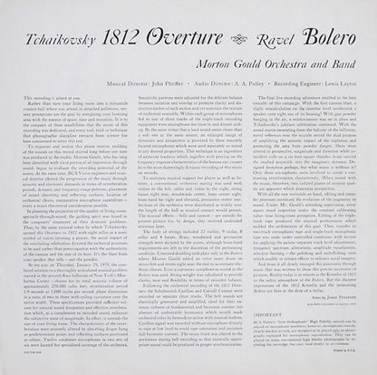 Morton Gould And His Orchestra And Morton Gould And His Symphonic Band, Pyotr Ilyich Tchaikovsky / Maurice Ravel : 1812 Overture - Stereo Spectacular / Bolero (LP, Album)