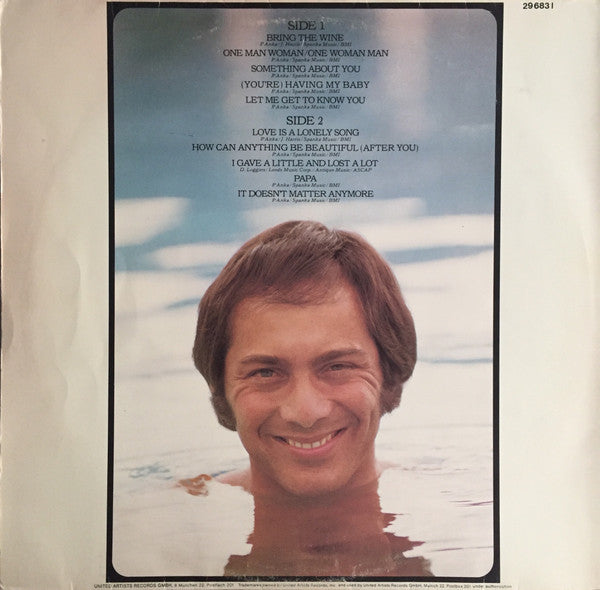 Paul Anka : Anka (LP, Album, Gat)