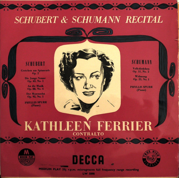 Kathleen Ferrier : Schubert & Schumann Recital (10")