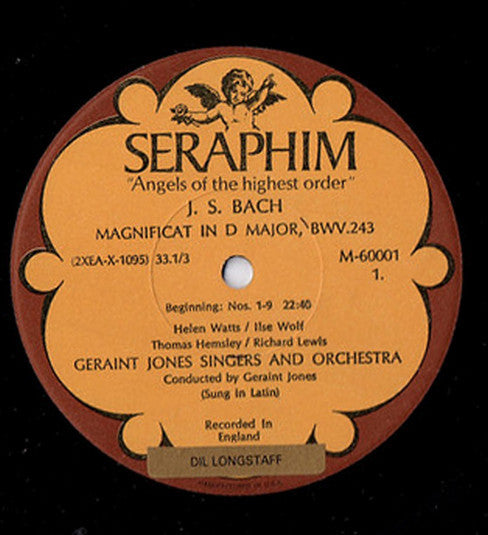 Geraint Jones Singers, Henry Purcell, Johann Sebastian Bach, Ilse Wolf, Helen Watts, Richard Lewis (3), Thomas Hemsley, Geraint Jones (2), Geraint Jones Orchestra And Singers : Purcell: Music For The Funeral Of Queen Mary / Bach: Magnificat, BWV. 243 (LP, Mono)