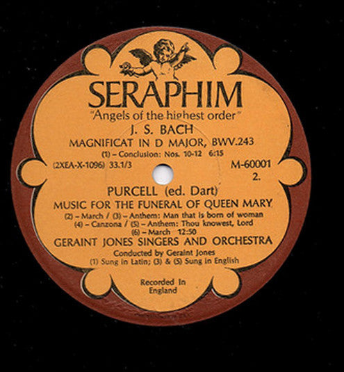 Geraint Jones Singers, Henry Purcell, Johann Sebastian Bach, Ilse Wolf, Helen Watts, Richard Lewis (3), Thomas Hemsley, Geraint Jones (2), Geraint Jones Orchestra And Singers : Purcell: Music For The Funeral Of Queen Mary / Bach: Magnificat, BWV. 243 (LP, Mono)