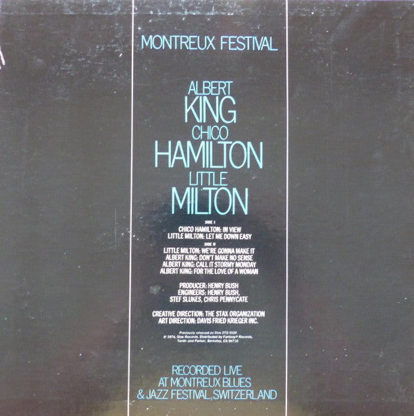 Albert King / Chico Hamilton / Little Milton : Montreux Festival (LP, Album, RE)