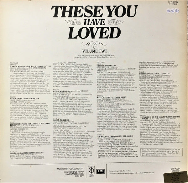 Various : These You Have Loved Volume Two (LP, Comp, RE)