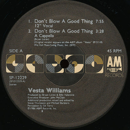 Vesta Williams : Don't Blow A Good Thing (12", Single)