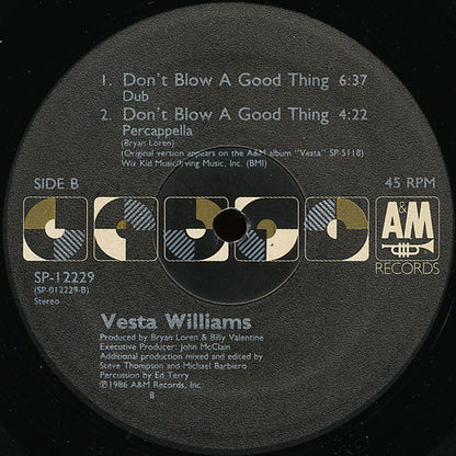 Vesta Williams : Don't Blow A Good Thing (12", Single)