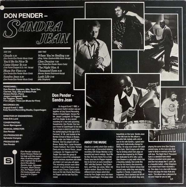 Don Pender : Sandra Jean (LP, Album)