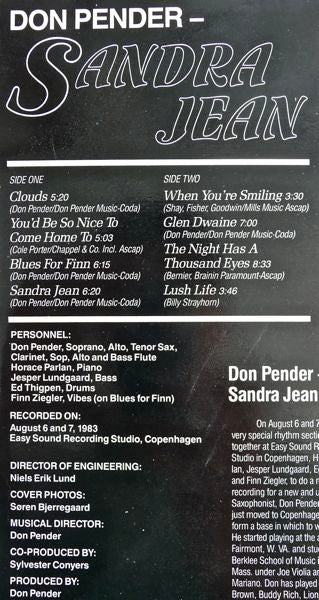 Don Pender : Sandra Jean (LP, Album)