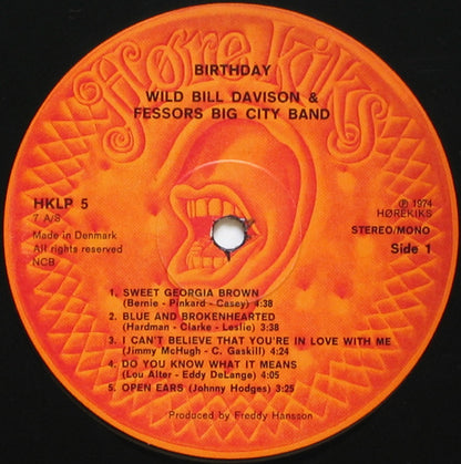 Wild Bill Davison & Fessor's Big City Band : Birthday (LP, Album)