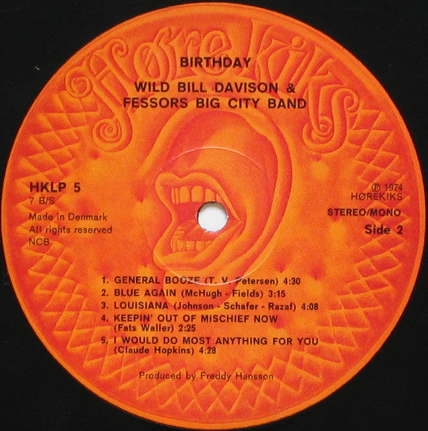 Wild Bill Davison & Fessor's Big City Band : Birthday (LP, Album)