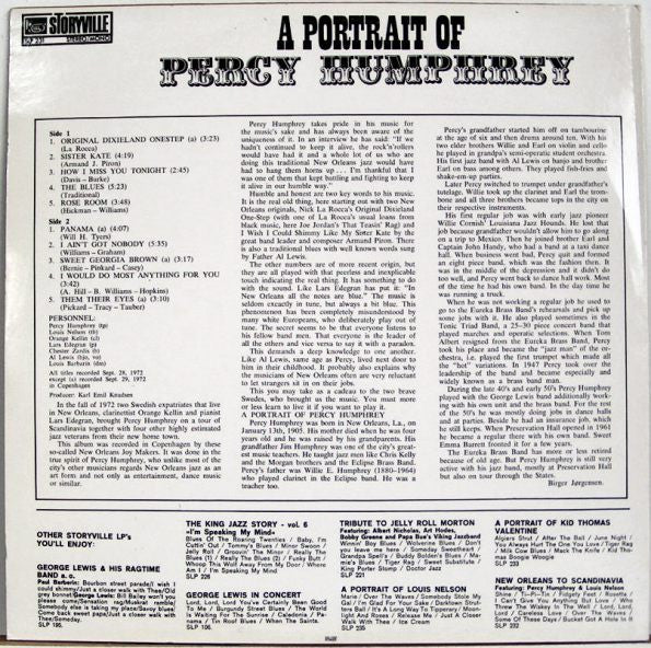 Percy Humphrey And His Crescent City Joymakers : A Portrait Of Percy Humphrey (LP)