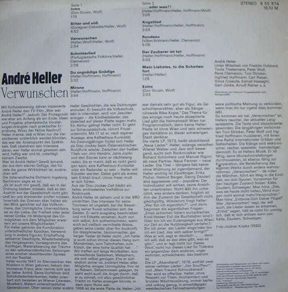 André Heller : Verwunschen (LP, Album, RP, Blu)