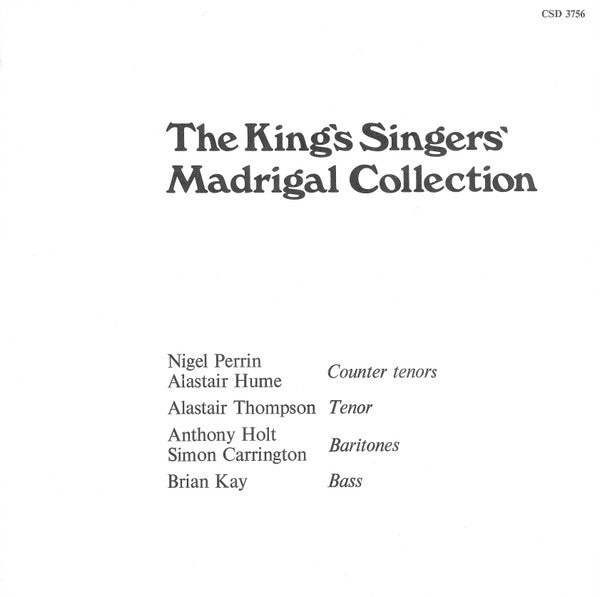 The King's Singers : Madrigal Collection (English & Italian Madrigals) (LP, Album)