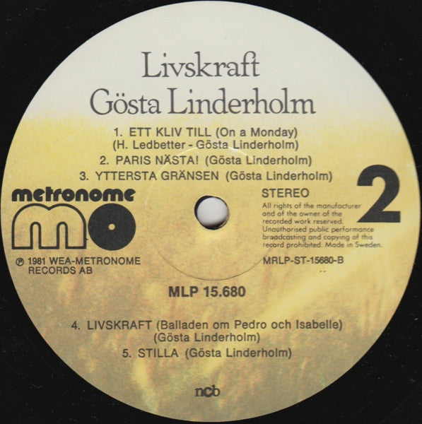 Gösta Linderholm : Livskraft (LP, Album)