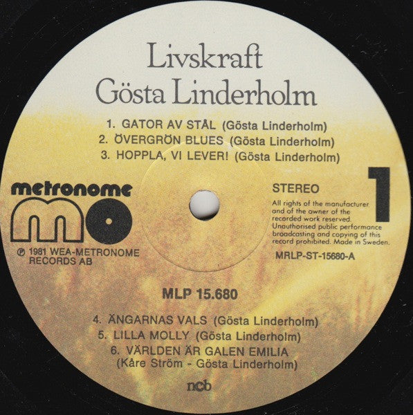 Gösta Linderholm : Livskraft (LP, Album)