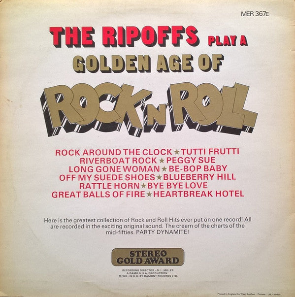 The Ripoffs : The Ripoffs Play A Golden Age Of Rock 'N' Roll (LP, Comp)