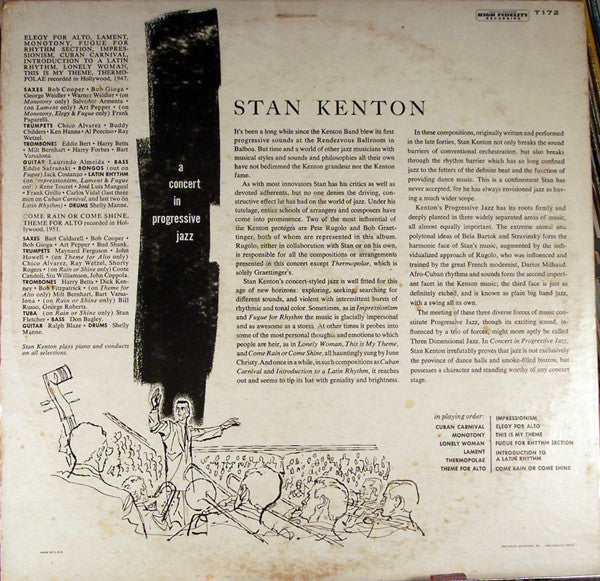 Stan Kenton And His Orchestra : A Concert In Progressive Jazz (LP, Album, RE, RP)