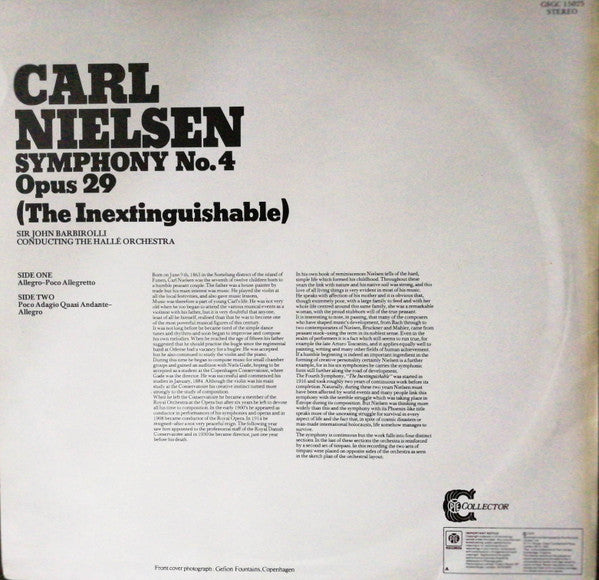 Carl Nielsen, Sir John Barbirolli Conducting The Hallé Orchestra : Symphony No. 4 Opus 29 (The Inextinguishable) (LP, Album, RE)