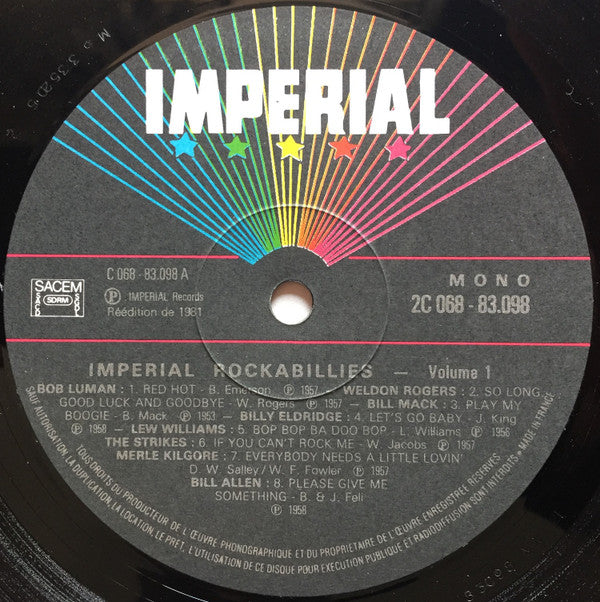 Various : Imperial Rockabillies (LP, Comp, Mono, RE)