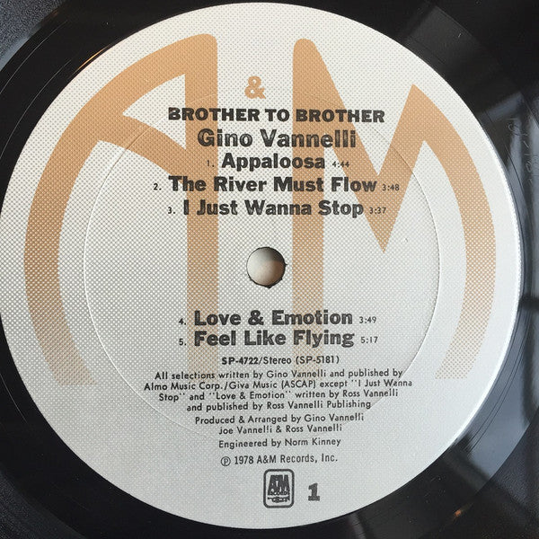 Gino Vannelli : Brother To Brother (LP, Album, Pit)