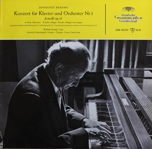 Johannes Brahms - Wilhelm Kempff, Staatskapelle Dresden, Franz Konwitschny : Konzert Für Klavier Und Orchester Nr. 1  D-Moll Op. 15 (LP, Mono)