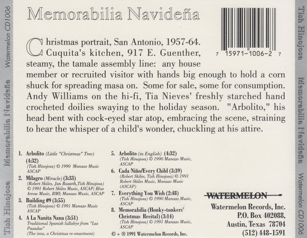 Tish Hinojosa : Memorabilia Navidena (CD, Album)