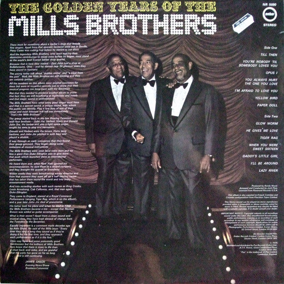 The Mills Brothers : The Golden Years Of The Mills Brothers (LP, Comp)