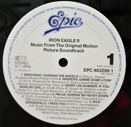 Various : Iron Eagle II - Music From The Original Motion Picture Soundtrack (LP, Comp)