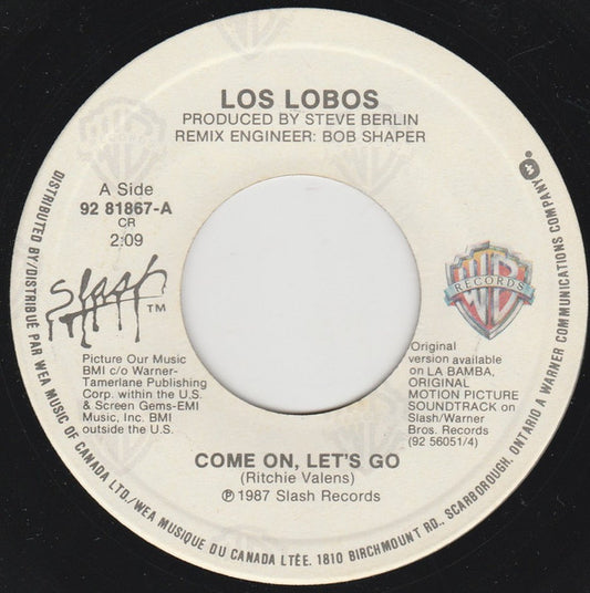 Los Lobos : Come On, Let's Go (7", Single)