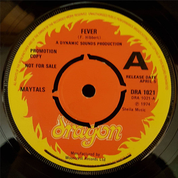 The Maytals : Fever (7", Single, Promo)