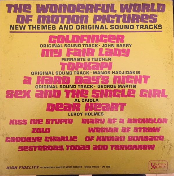 Various : The Wonderful World Of Motion Pictures - New Themes Original Sound Tracks (LP, Comp, Mono)