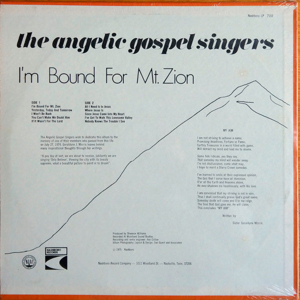 The Angelic Gospel Singers : I'm Bound For Mt. Zion (LP)