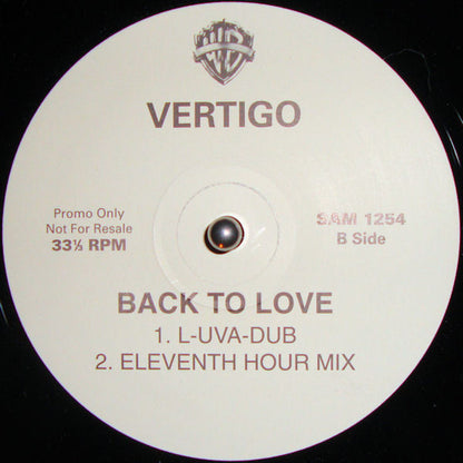 Vertigo (5) : Back To Love (12", Promo)