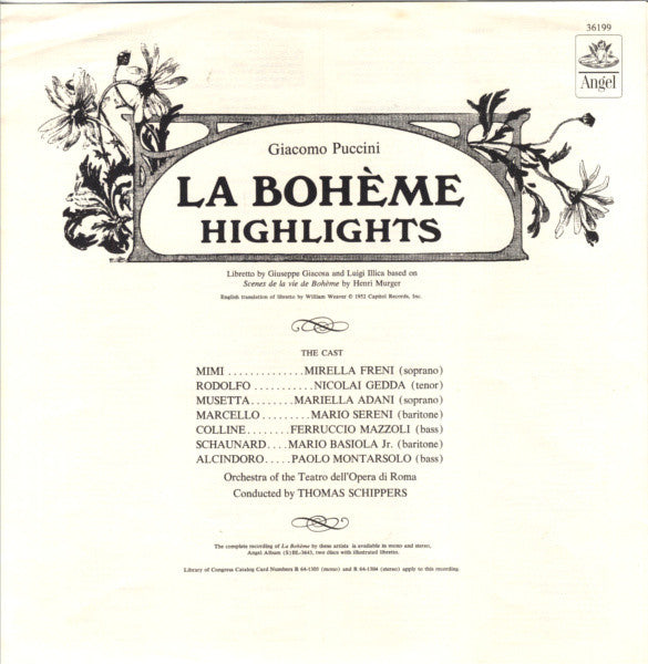 Giacomo Puccini : La Bohème - Highlights (LP, Album)