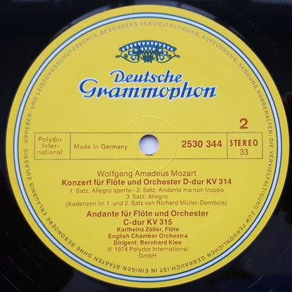 Wolfgang Amadeus Mozart / Karlheinz Zöller, Bernhard Klee, English Chamber Orchestra : Flötenkonzerte / Concertos For Flute (LP)