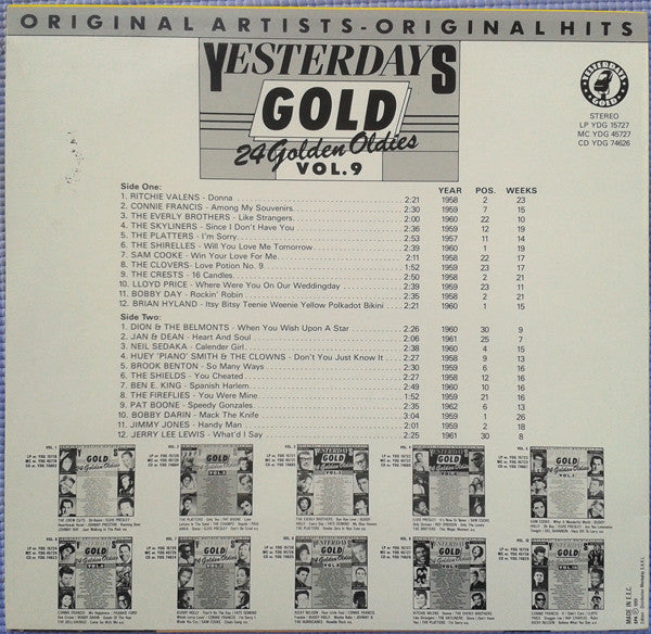 Various : Yesterdays Gold Vol. 9 (24 Golden Oldies) (LP, Comp)