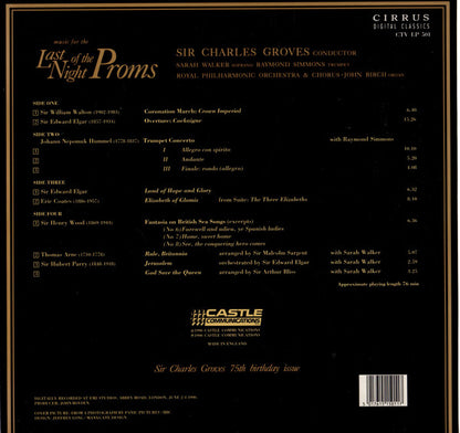 Sir Charles Groves, The Royal Philharmonic Orchestra & The Royal Philharmonic Chorus : Music For The Last Night Of The Proms (2xLP)