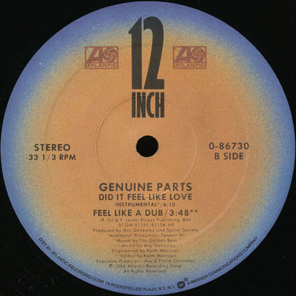 Genuine Parts : Did It Feel Like Love (12")