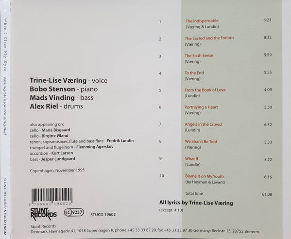 Trine-Lise Væring : When I Close My Eyes (CD, Album)