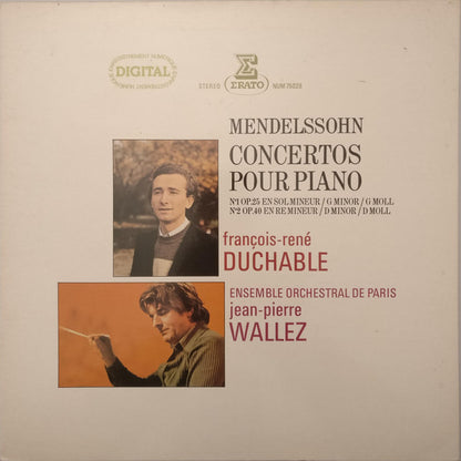 Felix Mendelssohn-Bartholdy - François-René Duchâble - Jean-Pierre Wallez - Ensemble Orchestral De Paris : Concertos Pour Piano (LP)