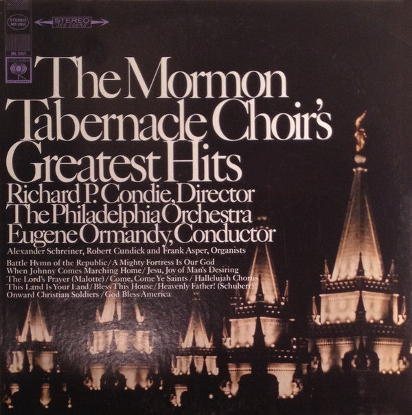 Mormon Tabernacle Choir : The Mormon Tabernacle Choir's Greatest Hits (LP, Comp)