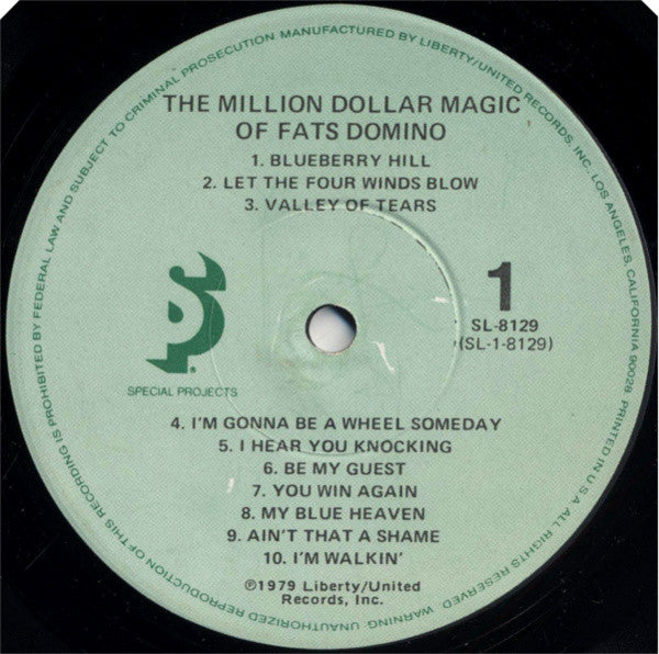 Fats Domino : The Million Dollar Magic Of Fats Domino (LP, Comp, Mono)