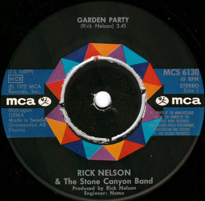 Rick Nelson & The Stone Canyon Band : Garden Party (7")