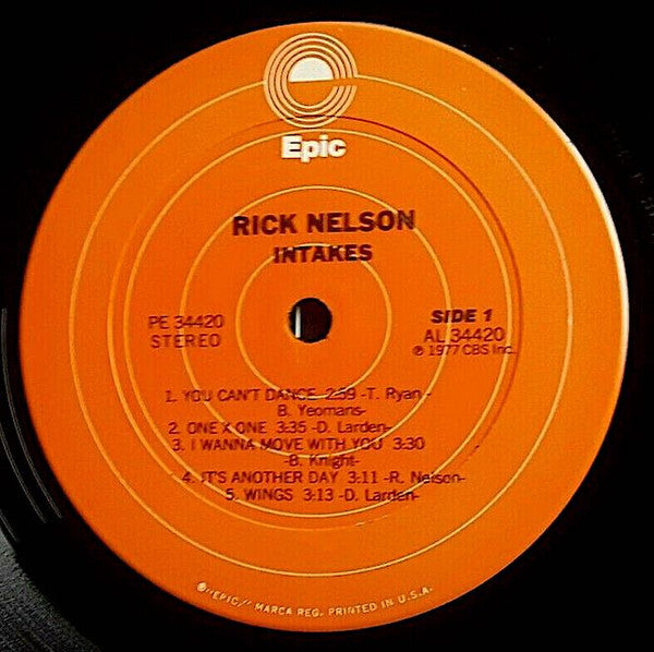 Ricky Nelson (2) : Intakes (LP, Album, San)