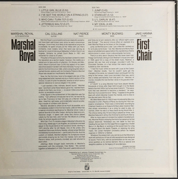 Marshall Royal : First Chair (LP, Album)