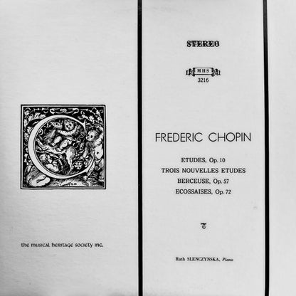 Frédéric Chopin - Ruth Slenczynska : Etudes, Op. 10 / Trois Nouvelles Etudes / Berceuse,  Op. 57 / Ecossaises, Op. 72 (LP)